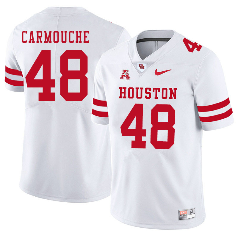 Men #48 Jordan Carmouche Houston Cougars College Football Jerseys Sale-White - Click Image to Close